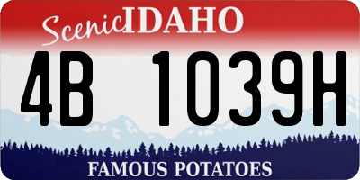 ID license plate 4B1039H