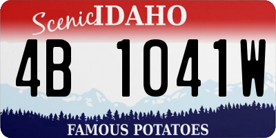 ID license plate 4B1041W
