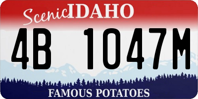 ID license plate 4B1047M