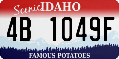 ID license plate 4B1049F