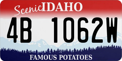 ID license plate 4B1062W