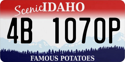 ID license plate 4B1070P