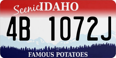 ID license plate 4B1072J