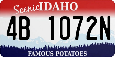 ID license plate 4B1072N