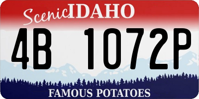 ID license plate 4B1072P