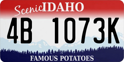 ID license plate 4B1073K