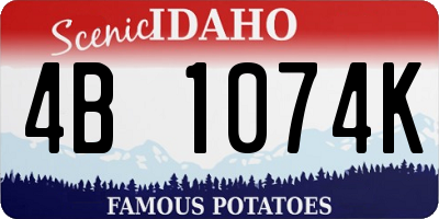 ID license plate 4B1074K