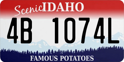 ID license plate 4B1074L