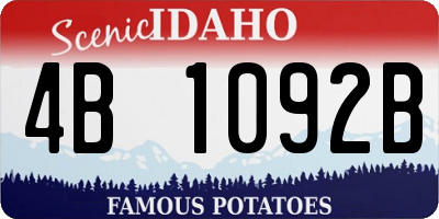 ID license plate 4B1092B