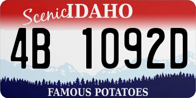 ID license plate 4B1092D