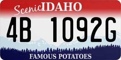 ID license plate 4B1092G