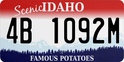 ID license plate 4B1092M