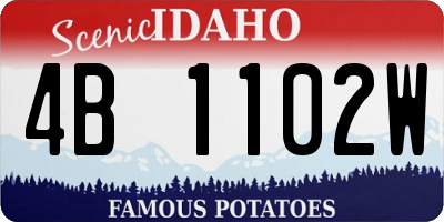ID license plate 4B1102W