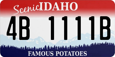 ID license plate 4B1111B