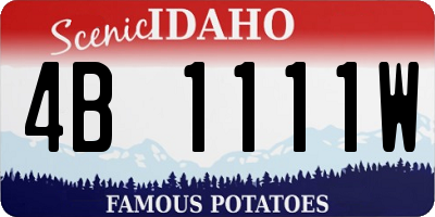 ID license plate 4B1111W