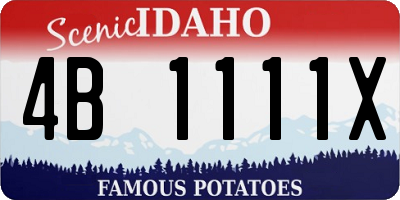 ID license plate 4B1111X