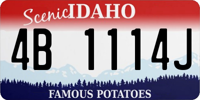 ID license plate 4B1114J
