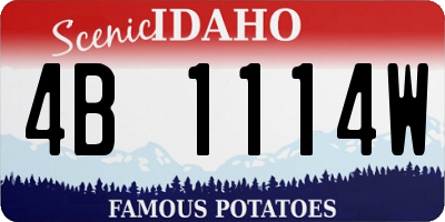 ID license plate 4B1114W