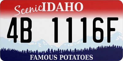 ID license plate 4B1116F