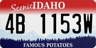 ID license plate 4B1153W