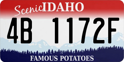 ID license plate 4B1172F