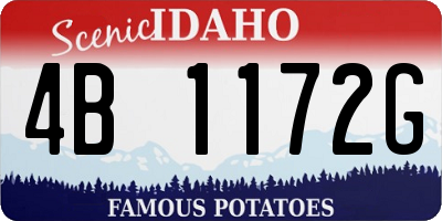 ID license plate 4B1172G