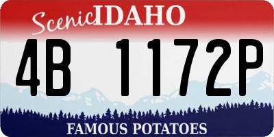 ID license plate 4B1172P