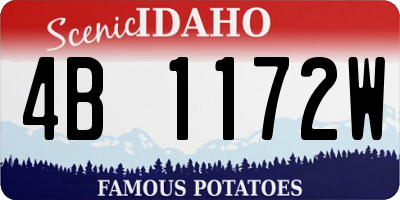 ID license plate 4B1172W