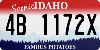 ID license plate 4B1172X