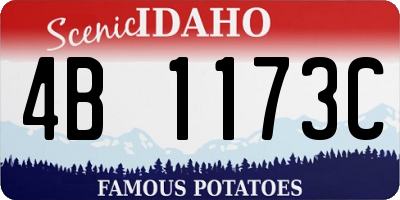 ID license plate 4B1173C