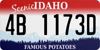 ID license plate 4B1173D