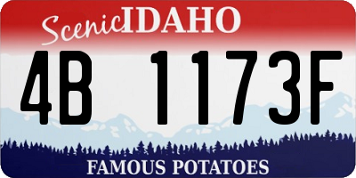 ID license plate 4B1173F