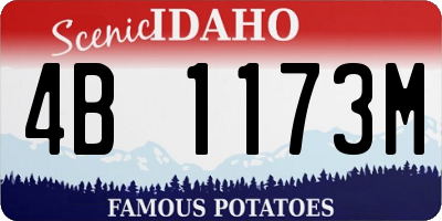 ID license plate 4B1173M
