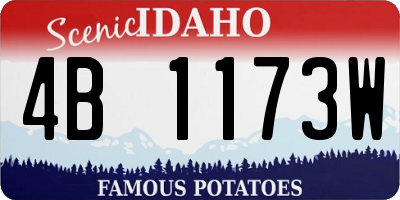 ID license plate 4B1173W