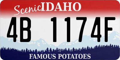ID license plate 4B1174F
