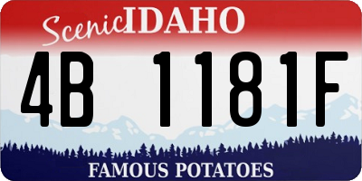ID license plate 4B1181F