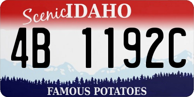 ID license plate 4B1192C