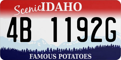 ID license plate 4B1192G