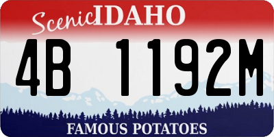 ID license plate 4B1192M