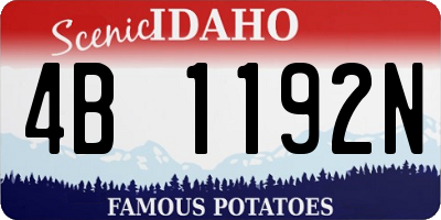 ID license plate 4B1192N