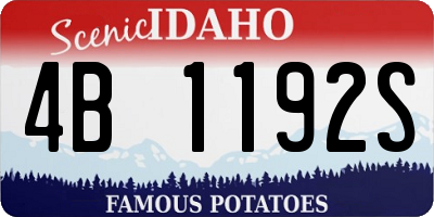 ID license plate 4B1192S