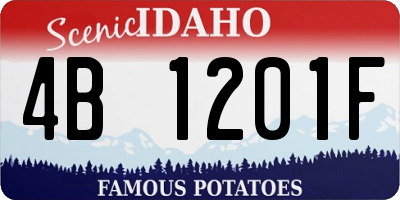 ID license plate 4B1201F