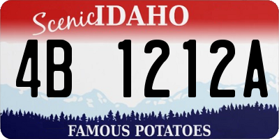 ID license plate 4B1212A