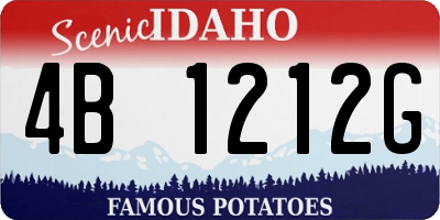 ID license plate 4B1212G