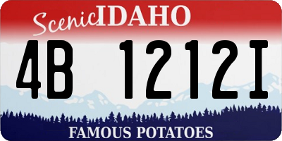 ID license plate 4B1212I
