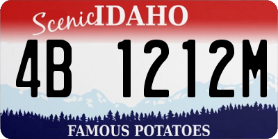 ID license plate 4B1212M