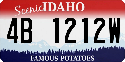 ID license plate 4B1212W