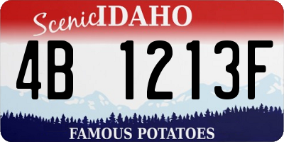 ID license plate 4B1213F