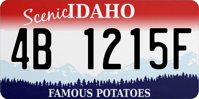 ID license plate 4B1215F