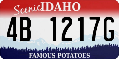 ID license plate 4B1217G